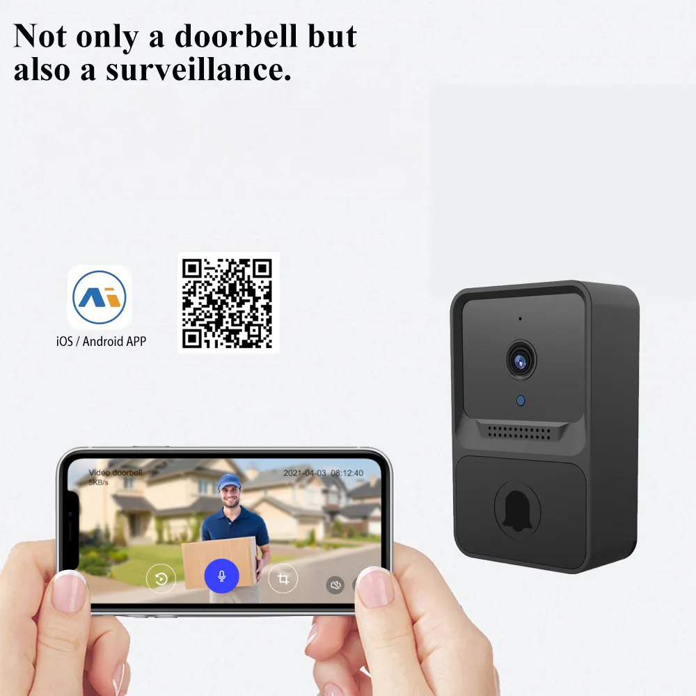Wireless Doorbell WiFi Outdoor HD Camera Security Door Bell Night Vision Video Intercom Voice Change For Home Monitor