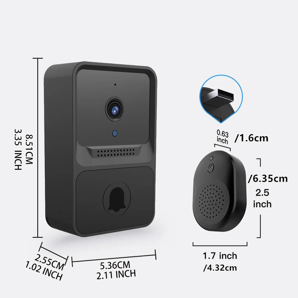 Wireless Doorbell WiFi Outdoor HD Camera Security Door Bell Night Vision Video Intercom Voice Change For Home Monitor