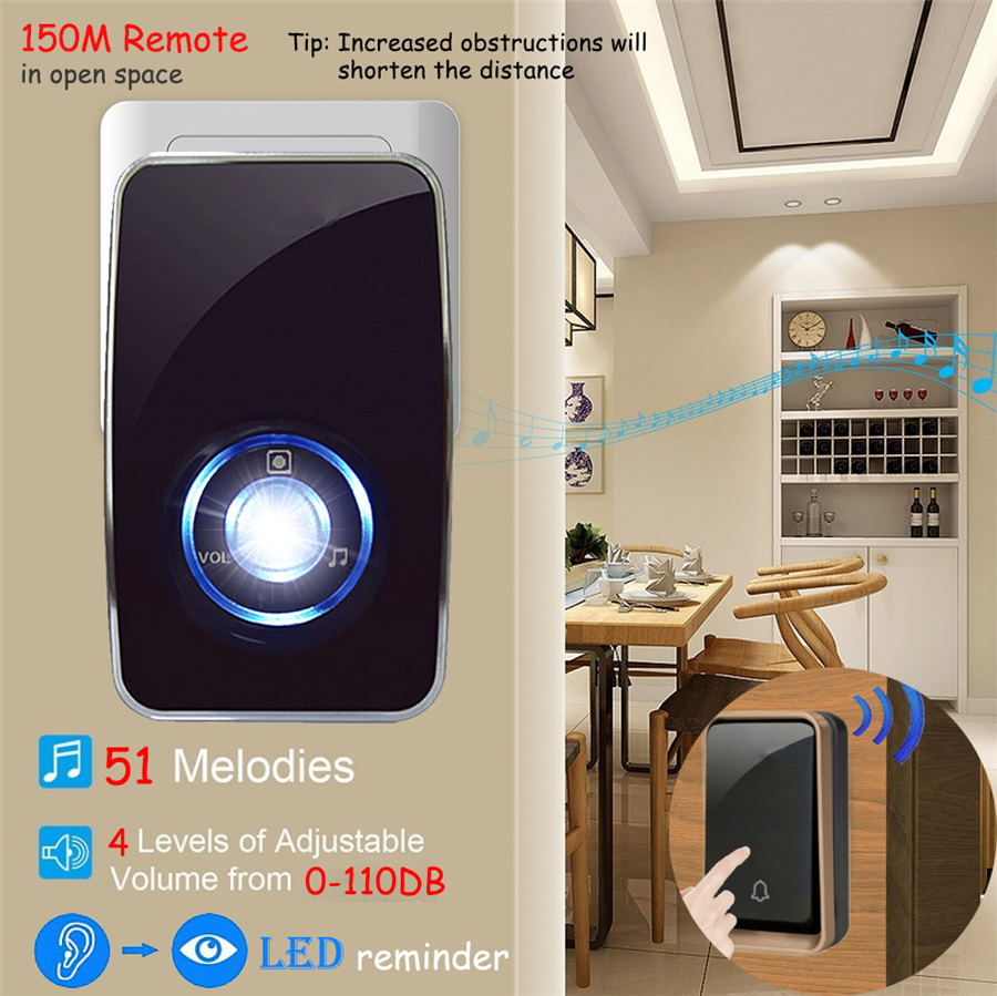 Wireless Doorbell with Night Light Sensor Wireless Doorbell with Night Light Sensor