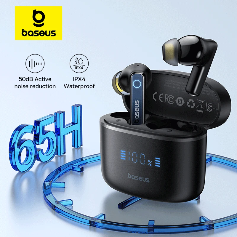 Wireless Earphones 50dB Noise Reduction 65Hrs Long Playtime Bluetooth 5.3 Earbuds 6 Mics AI Call Clear Big Bass Wireless Earphones 50dB Noise Reduction 65Hrs Long Playtime Bluetooth 5.3 Earbuds 6 Mics AI Call Clear Big Bass