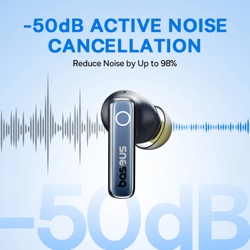 Wireless Earphones 50dB Noise Reduction 65Hrs Long Playtime Bluetooth 5.3 Earbuds 6 Mics AI Call Clear Big Bass Wireless Earphones 50dB Noise Reduction 65Hrs Long Playtime Bluetooth 5.3 Earbuds 6 Mics AI Call Clear Big Bass