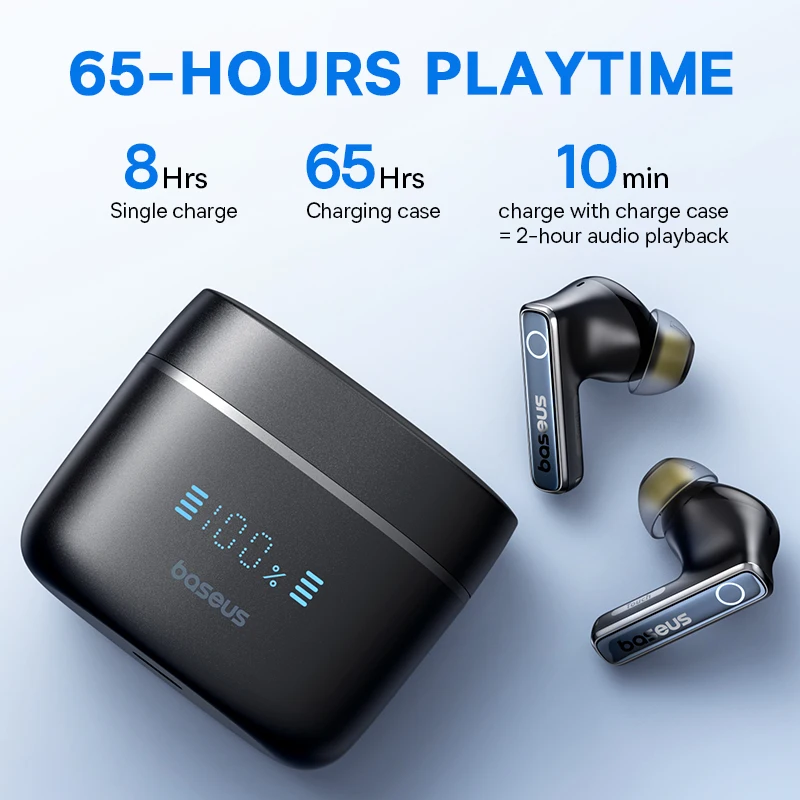 Wireless Earphones 50dB Noise Reduction 65Hrs Long Playtime Bluetooth 5.3 Earbuds 6 Mics AI Call Clear Big Bass Wireless Earphones 50dB Noise Reduction 65Hrs Long Playtime Bluetooth 5.3 Earbuds 6 Mics AI Call Clear Big Bass
