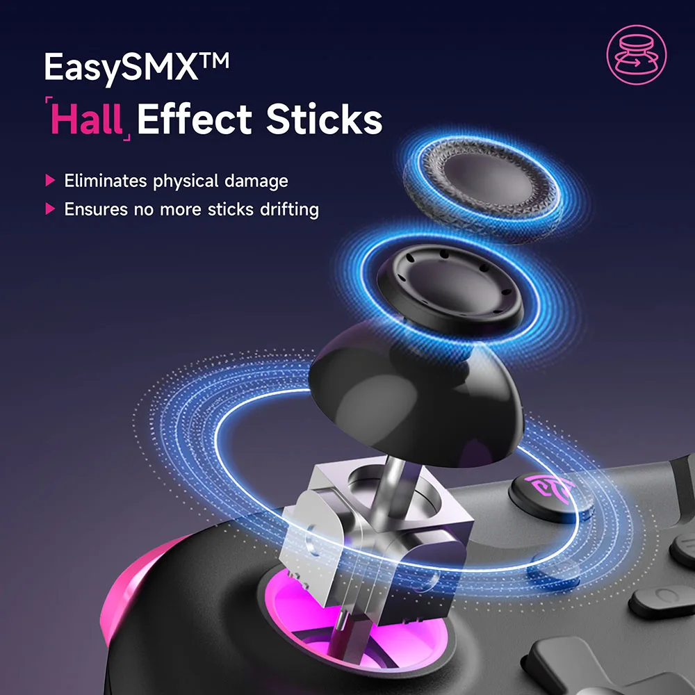 Wireless Gamepad Controller with Bluetooth, Dongle, Wired for PC/Phone/Switch/ Steam Gamer, Hall Effect Wireless Gamepad Controller with Bluetooth, Dongle, Wired for PC/Phone/Switch/ Steam Gamer, Hall Effect