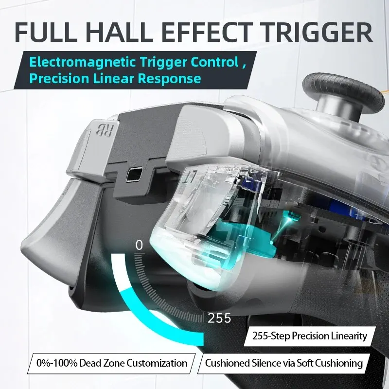 Wireless Gamepad Rechargeable Gaming Controller Hall Trigger Joystick Mecha-Tactile Buttons For Switch PC Android IOS Wireless Gamepad Rechargeable Gaming Controller Hall Trigger Joystick Mecha-Tactile Buttons For Switch PC Android IOS