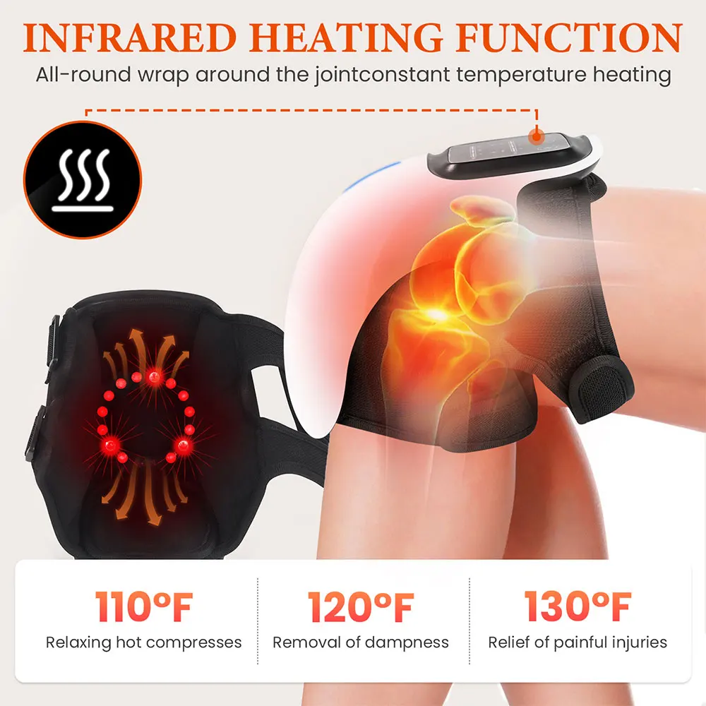 Wireless Knee Massager LED Touch Button Displays Type C Interface Charge Three Heating Modes Knee Fatigue and Pain Wireless Knee Massager LED Touch Button Displays Type C Interface Charge Three Heating Modes Knee Fatigue and Pain