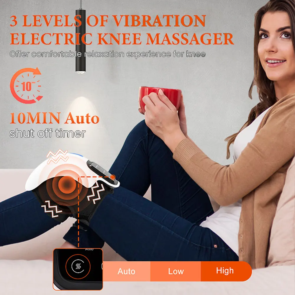 Wireless Knee Massager LED Touch Button Displays Type C Interface Charge Three Heating Modes Knee Fatigue and Pain Wireless Knee Massager LED Touch Button Displays Type C Interface Charge Three Heating Modes Knee Fatigue and Pain