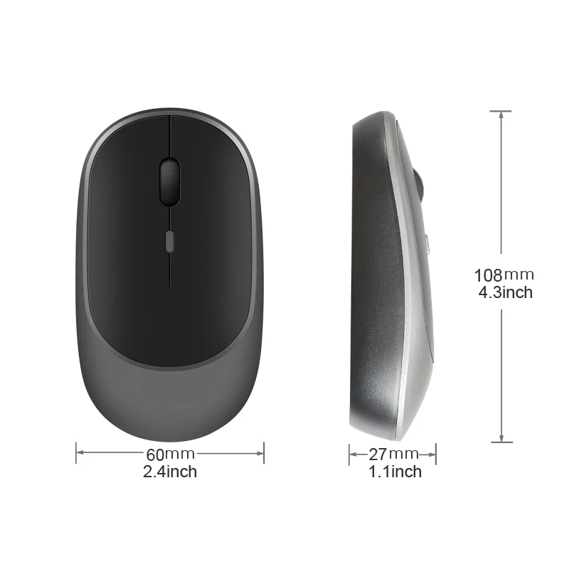 Wireless Mouse Rechargeable Mouse Gamer Dual Modes Bluetooth-compatible 2.4G USB Mute Mice For Laptop Pad Tablet