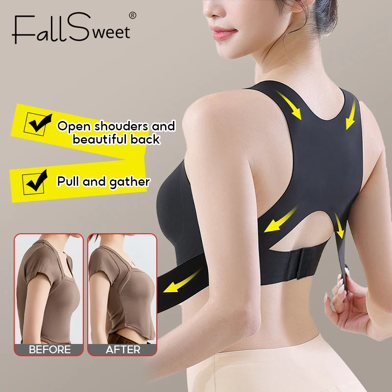 Wireless Posture Correction Bra for Women Seamless Push Up Bralette with Cross Back Support for Daily Shaping Lingerie Wireless Posture Correction Bra for Women Seamless Push Up Bralette with Cross Back Support for Daily Shaping Lingerie