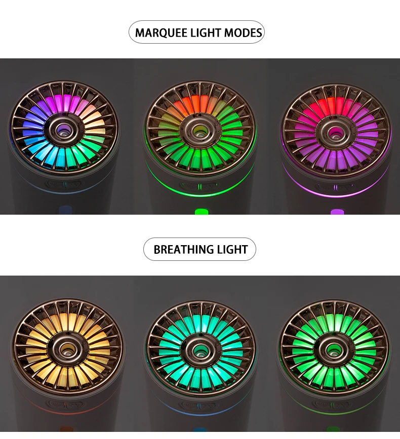 Wireless Rechargeable Car Air Humidifier Portable 300ML USB Diffuser Mist Maker for Home Bedroom with RGB LED Colorful Wireless Rechargeable Car Air Humidifier Portable 300ML USB Diffuser Mist Maker for Home Bedroom with RGB LED Colorful