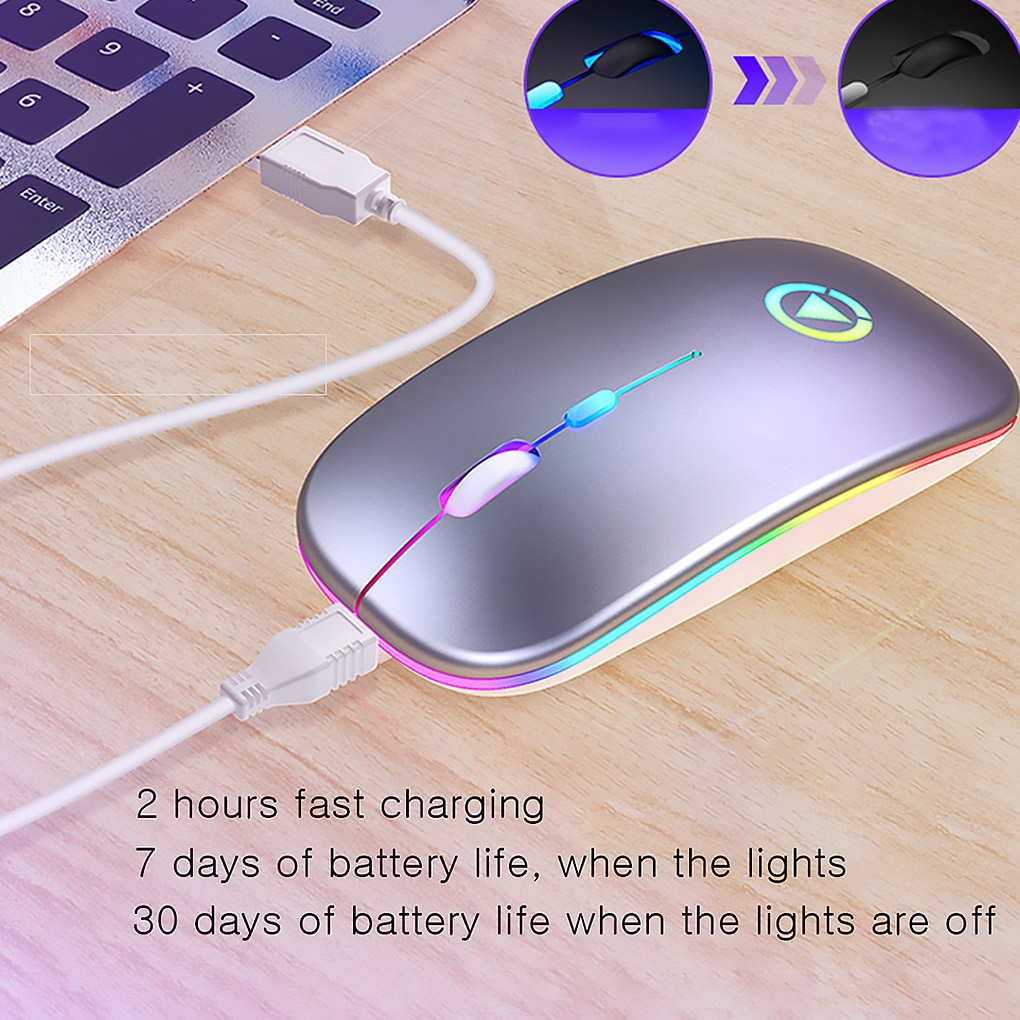 Wireless Rechargeable Mouse With LED Light Wireless Rechargeable Mouse With LED Light