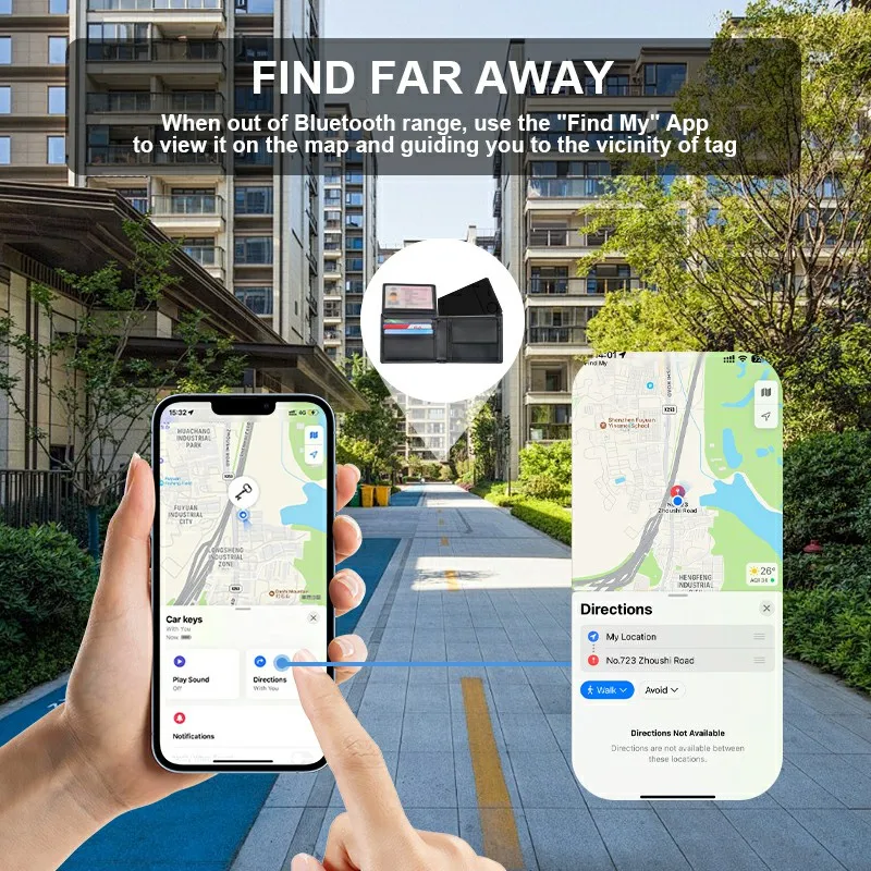 Wireless Rechargerable Smart Card Tracker Work with Apple Find My App Back Cover Icard Tag for Iphone Airtag ID Card Wireless Rechargerable Smart Card Tracker Work with Apple Find My App Back Cover Icard Tag for Iphone Airtag ID Card