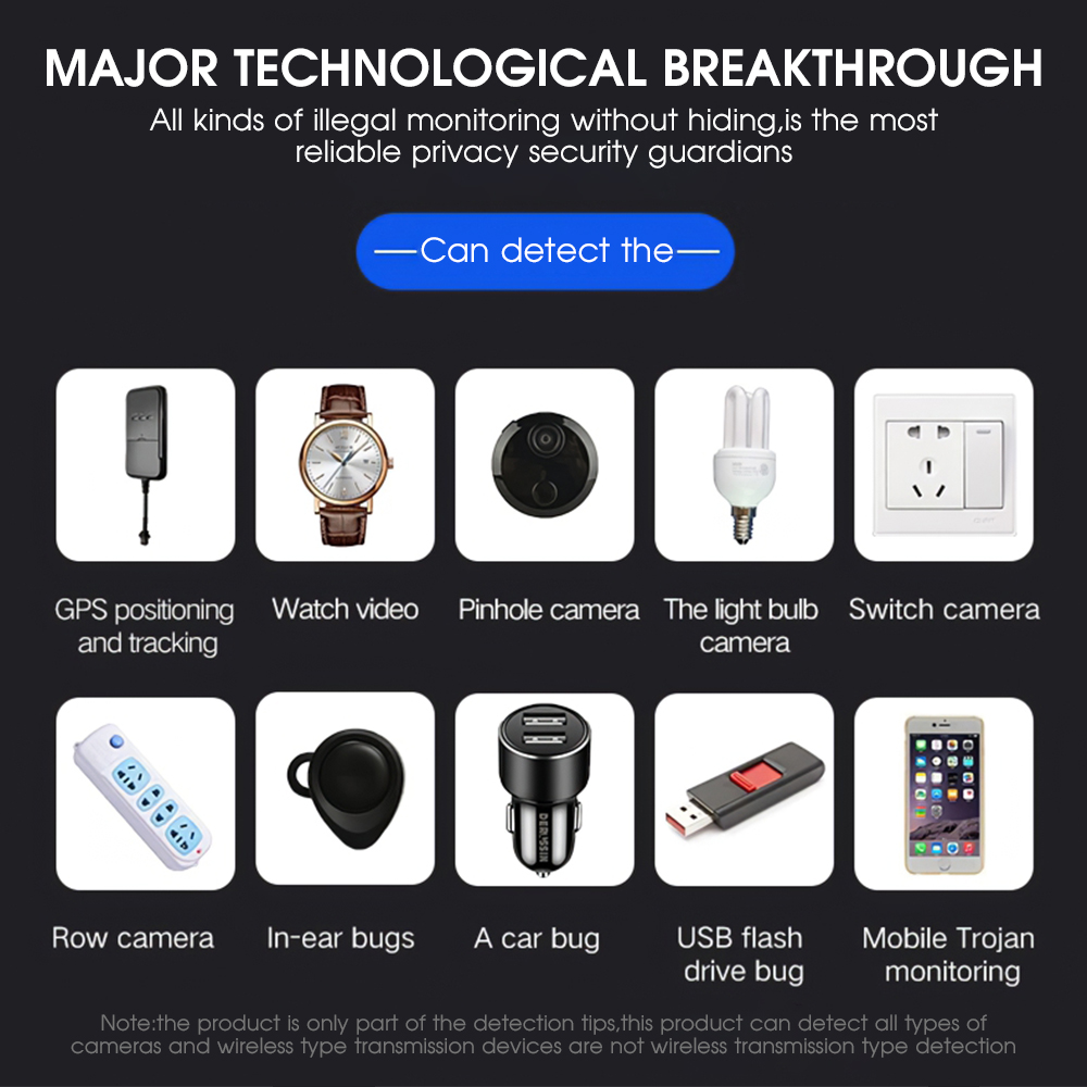 Wireless RF Signal Detector Anti Spy Camera GSM Finder Wiretapping Scanner Anti Candid Camera Detector Hidden Cam Buster Wireless RF Signal Detector Anti Spy Camera GSM Finder Wiretapping Scanner Anti Candid Camera Detector Hidden Cam Buster