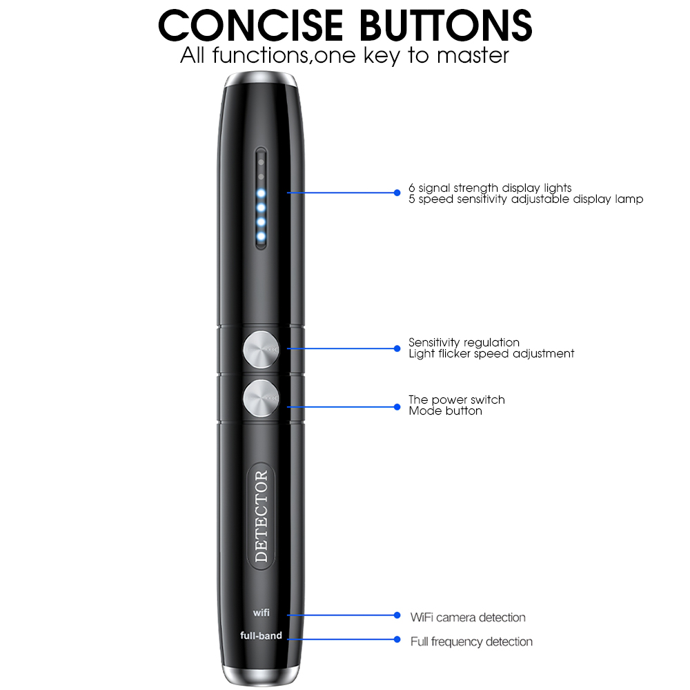 Wireless RF Signal Detector Anti Spy Camera GSM Finder Wiretapping Scanner Anti Candid Camera Detector Hidden Cam Buster Wireless RF Signal Detector Anti Spy Camera GSM Finder Wiretapping Scanner Anti Candid Camera Detector Hidden Cam Buster