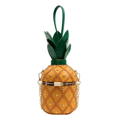 Women Bag Fashion Cute Pineapple Design Shoulder Bag Originality Design Ladys Crossbody Bag Metal Chain Handbag Women Bag Fashion Cute Pineapple Design Shoulder Bag Originality Design Ladys Crossbody Bag Metal Chain Handbag