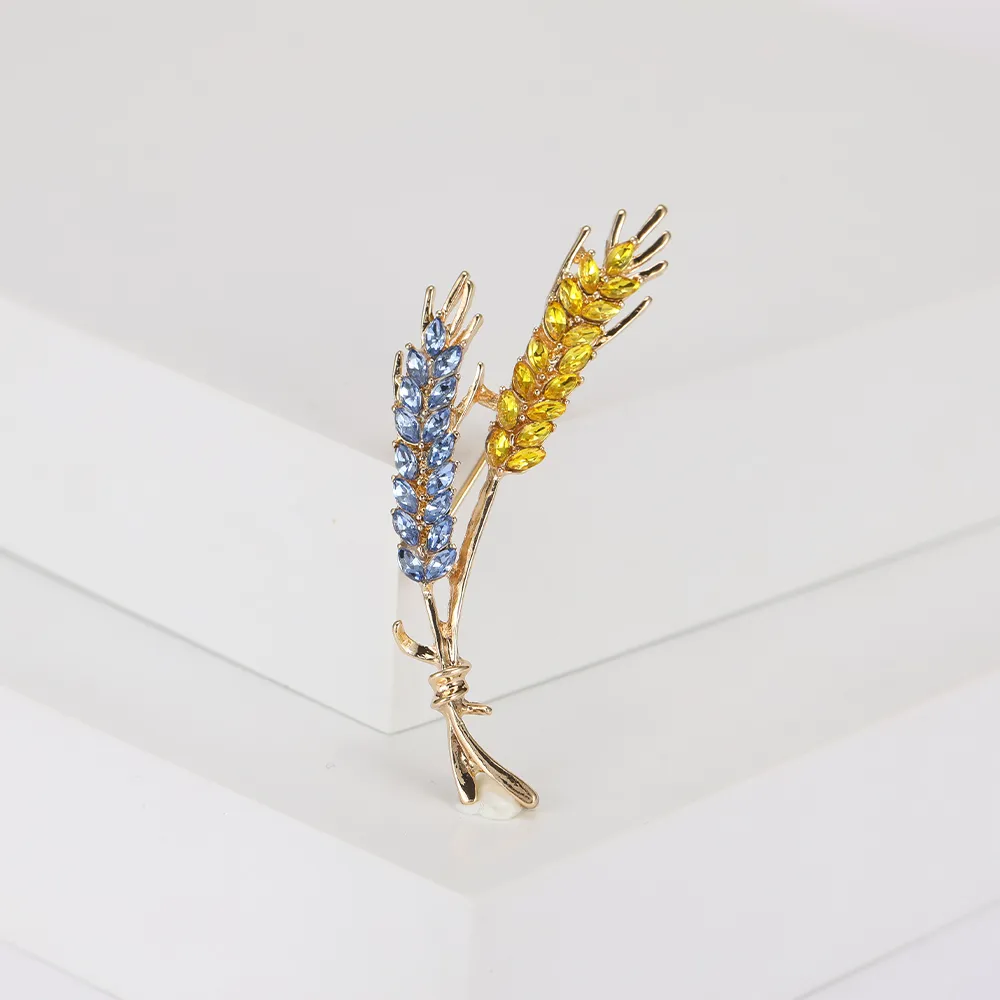 Women Brooches Korean Fashion Style 3-Color Rhinestone Ear of Wheat Lapel Pins Luxury Jewelry Accessories For Clothing