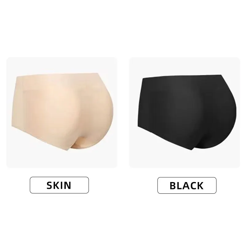 Women Control Panties Shapers Underwear M L XL Black Complexion Ice Silky Buttock Insertion Piece Type Low Waist Pants Women Control Panties Shapers Underwear M L XL Black Complexion Ice Silky Buttock Insertion Piece Type Low Waist Pants