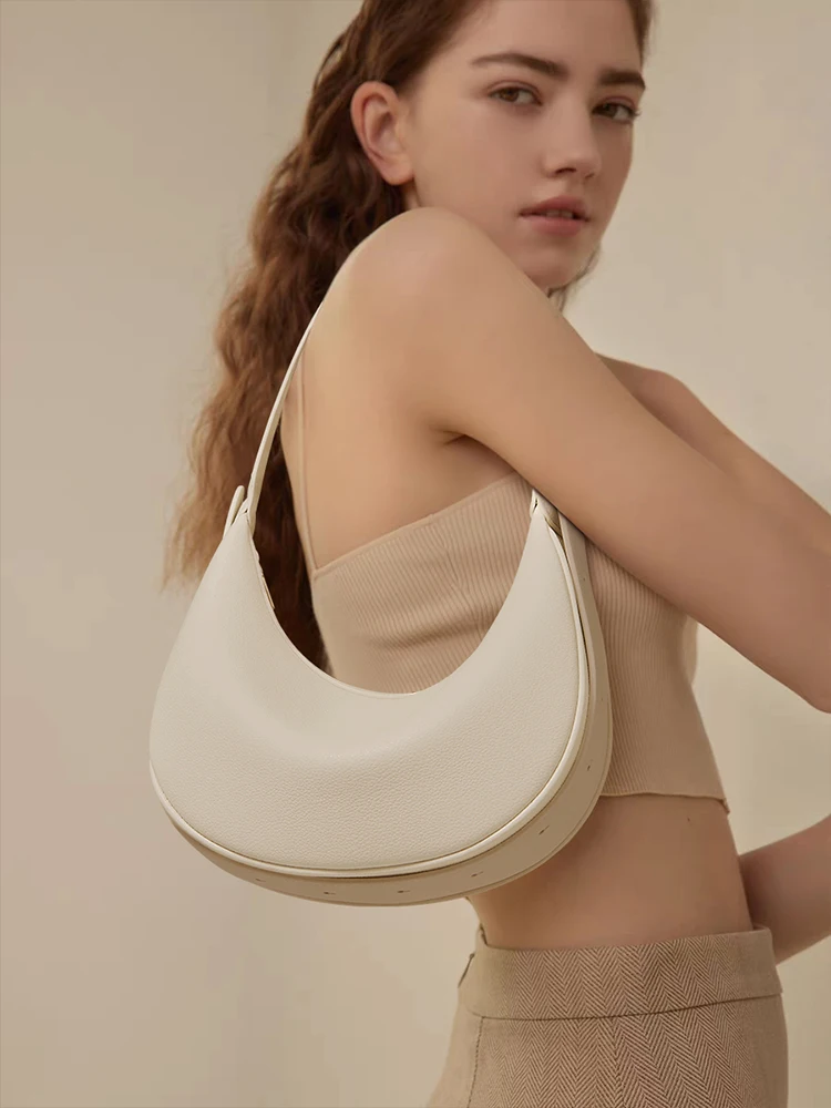 Women Fashion Small Shoulder Bag Lady Crossbody Handbag Half-Moon Underarm Bag with Logo Perfect Gift for Wife