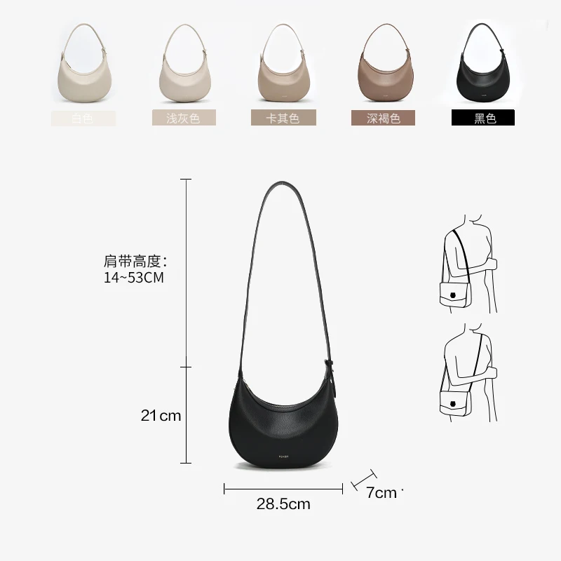 Women Fashion Small Shoulder Bag Lady Crossbody Handbag Half-Moon Underarm Bag with Logo Perfect Gift for Wife