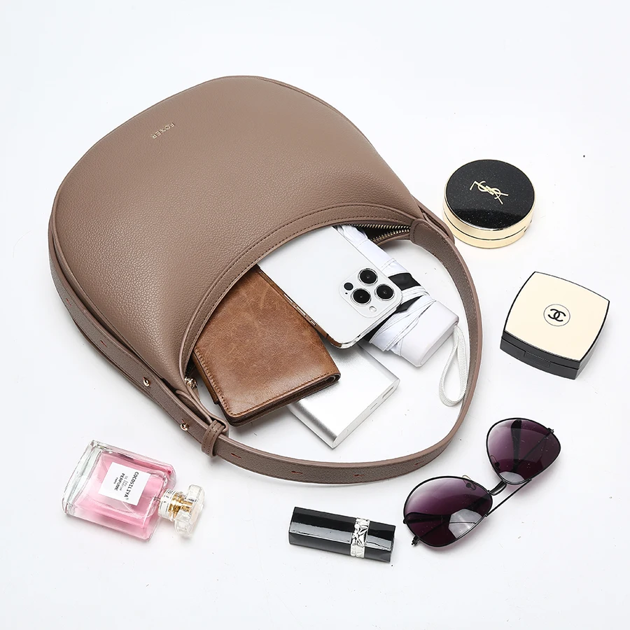 Women Fashion Small Shoulder Bag Lady Crossbody Handbag Half-Moon Underarm Bag with Logo Perfect Gift for Wife