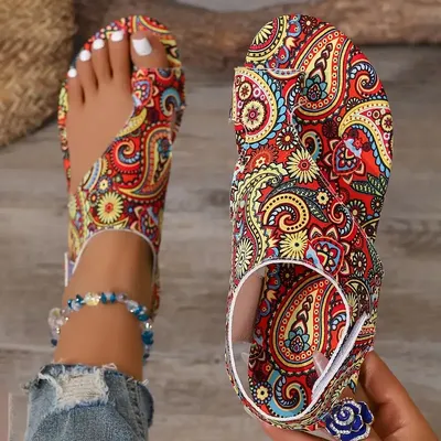 Women Flat Sandals Comfortable Flats Sandals Printed Bohemia Roman Style Shoes for Women Fashion Shoes Sandalias De Women Flat Sandals Comfortable Flats Sandals Printed Bohemia Roman Style Shoes for Women Fashion Shoes Sandalias De