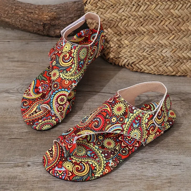 Women Flat Sandals Comfortable Flats Sandals Printed Bohemia Roman Style Shoes for Women Fashion Shoes Sandalias De Women Flat Sandals Comfortable Flats Sandals Printed Bohemia Roman Style Shoes for Women Fashion Shoes Sandalias De