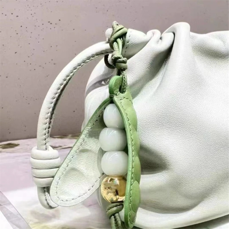 Women Girls Delightful Pea Shaped Hanging Ornament Versatile and Colorful Key Holder Accessory for Bags and Phones