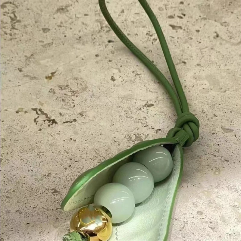 Women Girls Delightful Pea Shaped Hanging Ornament Versatile and Colorful Key Holder Accessory for Bags and Phones