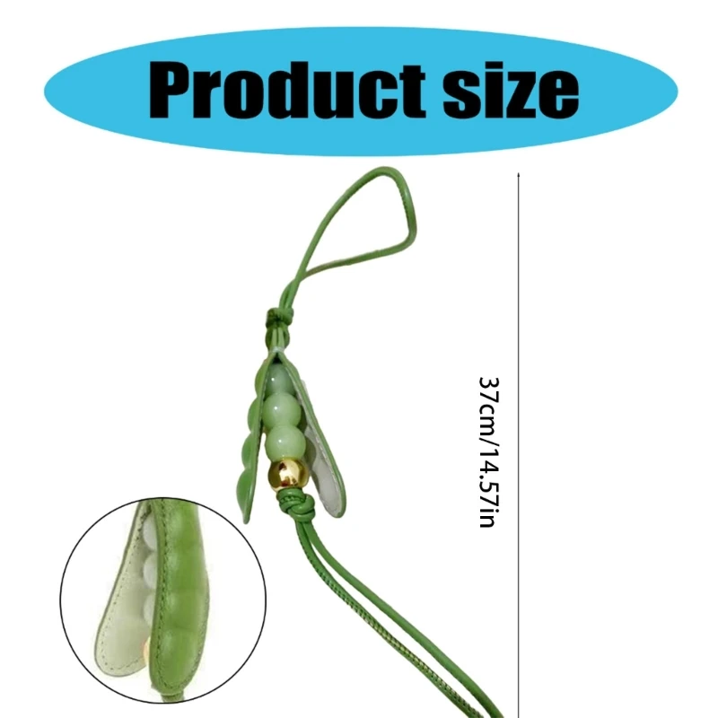 Women Girls Delightful Pea Shaped Hanging Ornament Versatile and Colorful Key Holder Accessory for Bags and Phones