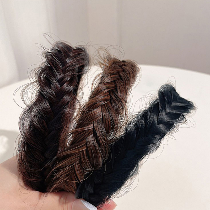 Women Hair Band Fishbone Braid Lazy Wig Twist Braid Headband Hairpin Bohemia Fashion Non-slip Headdress Bridal Hair