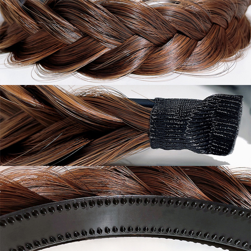 Women Hair Band Fishbone Braid Lazy Wig Twist Braid Headband Hairpin Bohemia Fashion Non-slip Headdress Bridal Hair