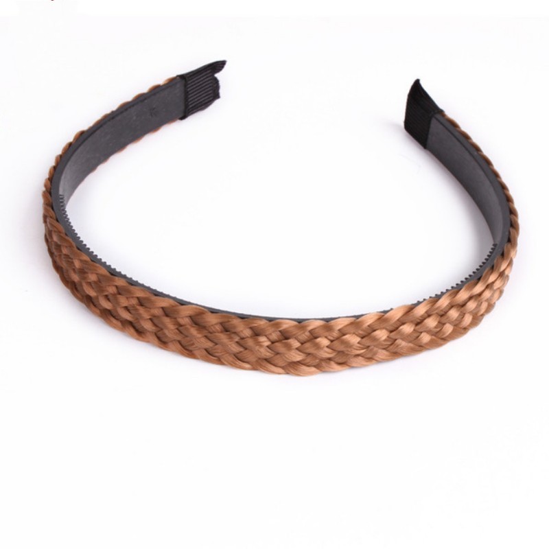 Women Hair Band Fishbone Braid Lazy Wig Twist Braid Headband Hairpin Bohemia Fashion Non-slip Headdress Bridal Hair