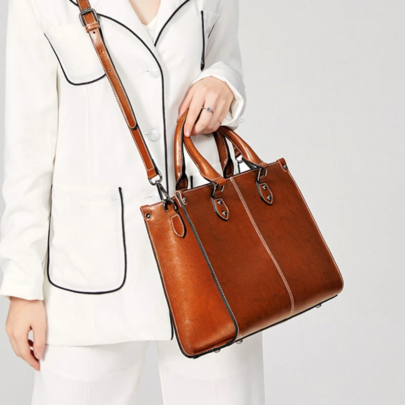 Women Handbag Cross Body Shoulder Tote Bag Genuine Leather Shopping Fashion Office Female Real Cowhide Messenger Top Women Handbag Cross Body Shoulder Tote Bag Genuine Leather Shopping Fashion Office Female Real Cowhide Messenger Top