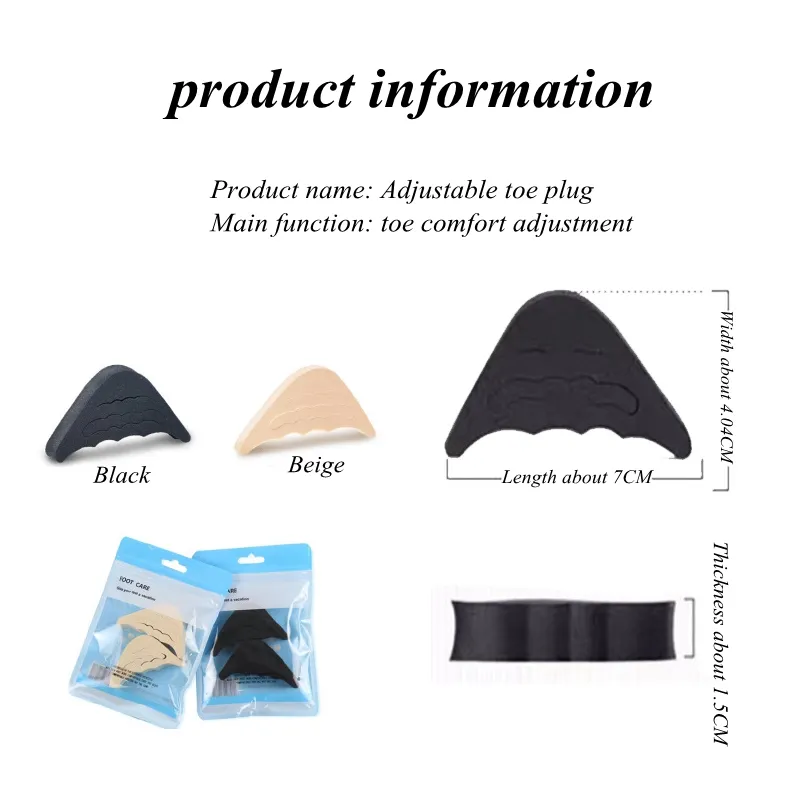 Women High Heel Toe Plug Insert Shoe Big Shoes Toe Front Filler Cushion Pain Relief Protector Adjustment Shoe