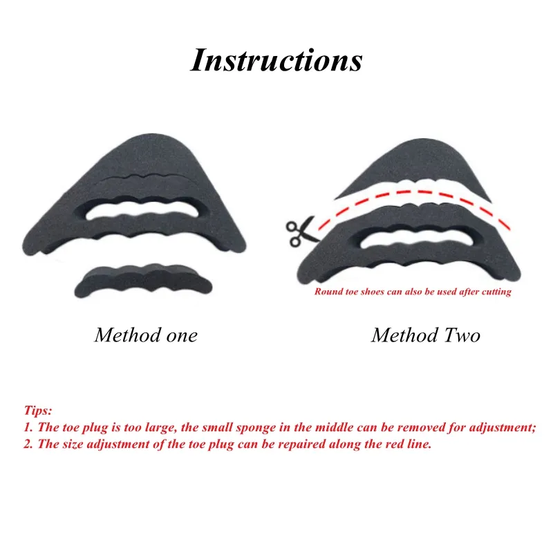 Women High Heel Toe Plug Insert Shoe Big Shoes Toe Front Filler Cushion Pain Relief Protector Adjustment Shoe