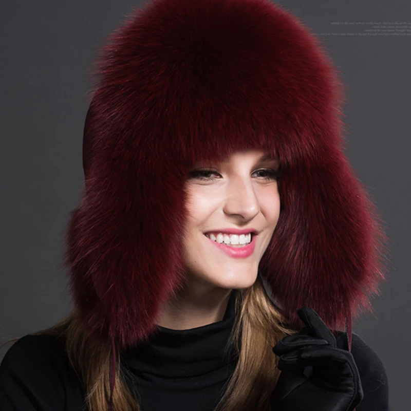 Women Natural Raccoon Fur Caps Ushanka Hats for Winter Thick Warm Ears Fashion Bomber Pom Pom Hat Lady Real Fox Fur Cap Women Natural Raccoon Fur Caps Ushanka Hats for Winter Thick Warm Ears Fashion Bomber Pom Pom Hat Lady Real Fox Fur Cap