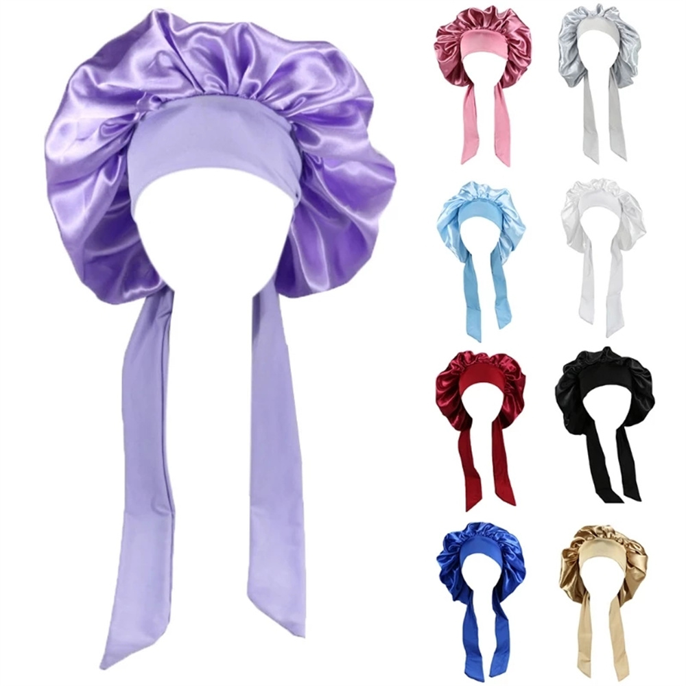 Women Satin Solid Sleeping Hat Night Sleep Cap Hair Care Bonnet Nightcap For Women Men Unisex Cap Bonnet De Nuit Shower Women Satin Solid Sleeping Hat Night Sleep Cap Hair Care Bonnet Nightcap For Women Men Unisex Cap Bonnet De Nuit Shower