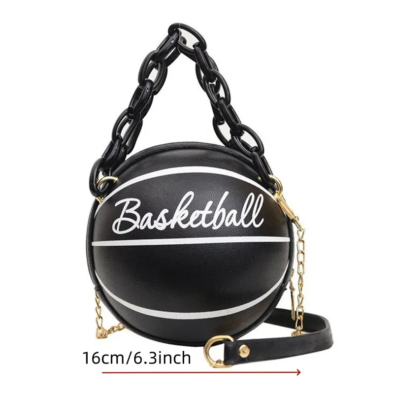 Women Shoulder Bag PU Leather Chain Basketball Bag Letter Print Teenagers Handbag Fashion Crossbody Bags Female Women Shoulder Bag PU Leather Chain Basketball Bag Letter Print Teenagers Handbag Fashion Crossbody Bags Female