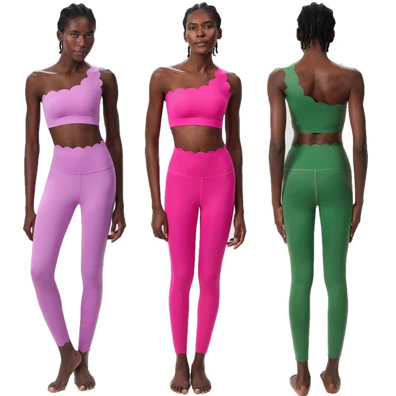 Women Two Pieces Fitness Yoga Set Buttery Soft Running Gym Suit Breathable Quick Dry Sportswear Female Strwetchy