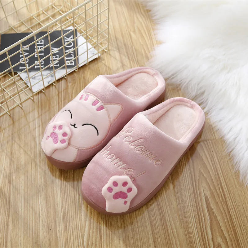 Women Winter Home Slippers Cartoon Cat Shoes Soft Winter Warm House Slippers Indoor Bedroom Lovers Couples Women Winter Home Slippers Cartoon Cat Shoes Soft Winter Warm House Slippers Indoor Bedroom Lovers Couples