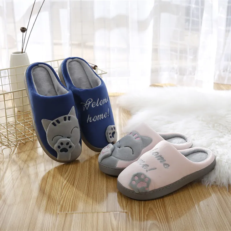 Women Winter Home Slippers Cartoon Cat Shoes Soft Winter Warm House Slippers Indoor Bedroom Lovers Couples Women Winter Home Slippers Cartoon Cat Shoes Soft Winter Warm House Slippers Indoor Bedroom Lovers Couples