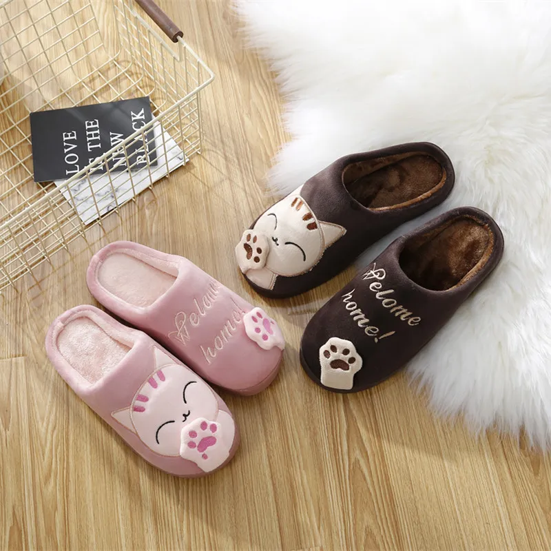 Women Winter Home Slippers Cartoon Cat Shoes Soft Winter Warm House Slippers Indoor Bedroom Lovers Couples Women Winter Home Slippers Cartoon Cat Shoes Soft Winter Warm House Slippers Indoor Bedroom Lovers Couples