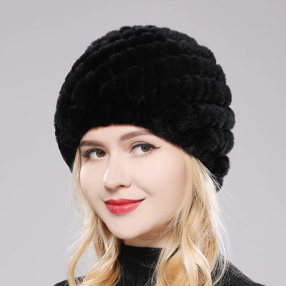 Women Winter Warm Real Rex Rabbit Fur Hat Snow Cap Winter Hats for Women Girls Real Fur Knit Skullies Beanies Natural Women Winter Warm Real Rex Rabbit Fur Hat Snow Cap Winter Hats for Women Girls Real Fur Knit Skullies Beanies Natural