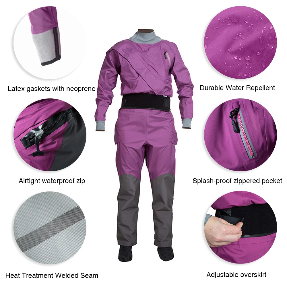 Women's Kayaking Drysuit Swimming In Cold Pool Surfing Rafting Paddling Strokes Waterproof Breathable Dry Suit Women's Kayaking Drysuit Swimming In Cold Pool Surfing Rafting Paddling Strokes Waterproof Breathable Dry Suit