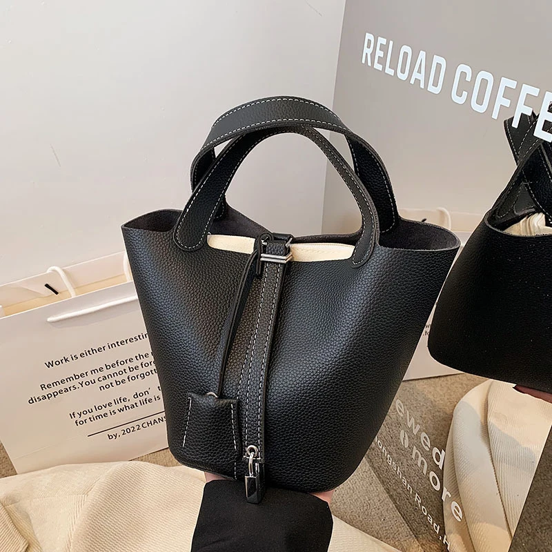 Women's Leather Bucket Bag
