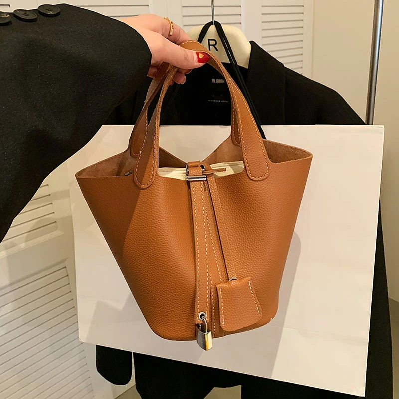 Women's Leather Bucket Bag