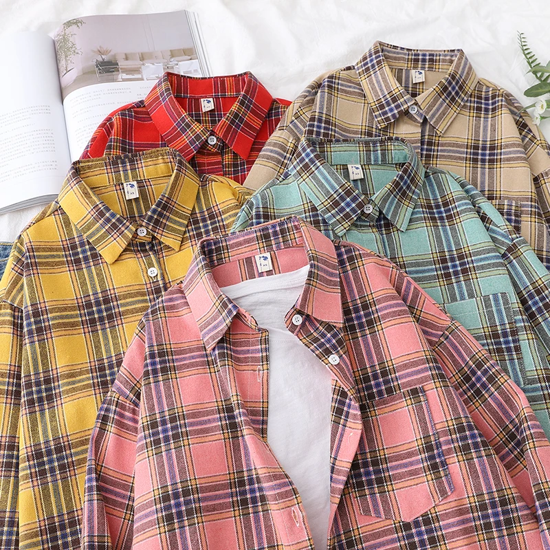 Women's Long Sleeves Plaid Shirt Women's Long Sleeves Plaid Shirt