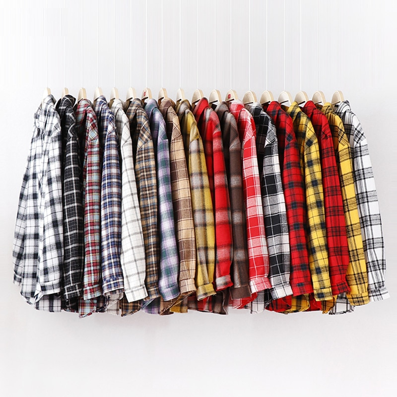 Womens Plaid Shirt Printed Long Sleeve Top Womens Plaid Shirt Printed Long Sleeve Top