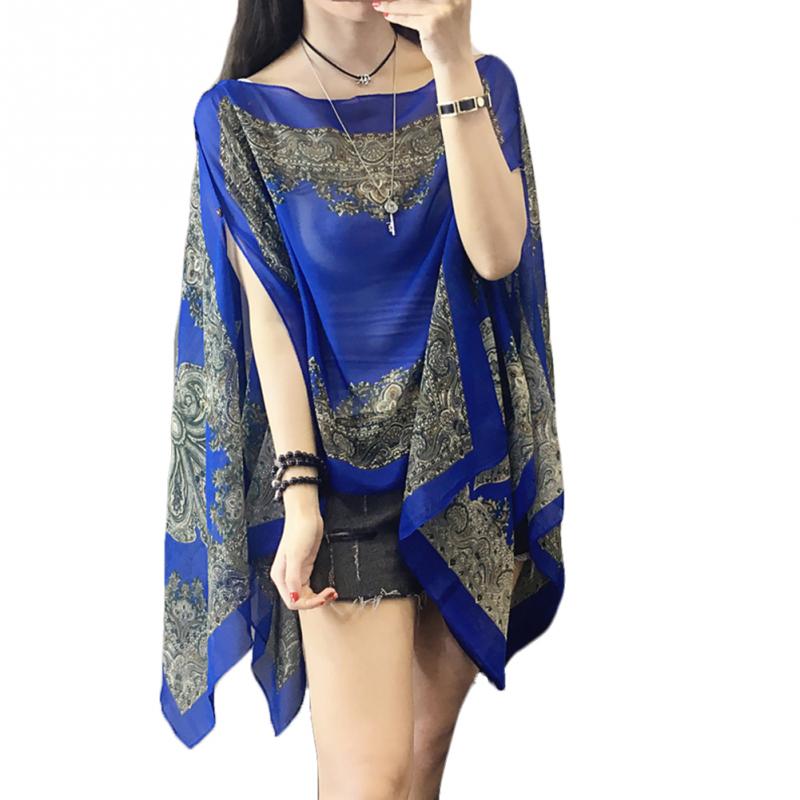 Womens Poncho Printed Shawl Cover Womens Poncho Printed Shawl Cover