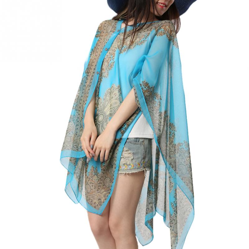Womens Poncho Printed Shawl Cover Womens Poncho Printed Shawl Cover