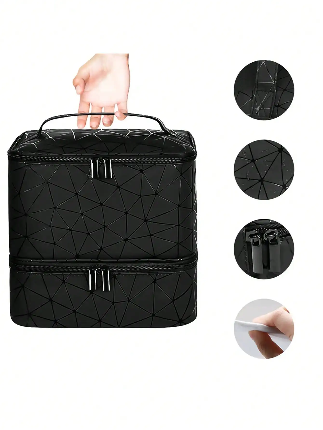 Women's Portable Double-layer Nail Polish Storage Bag Organizer Travel Essential Oil Storage Box Multi-function Storage Women's Portable Double-layer Nail Polish Storage Bag Organizer Travel Essential Oil Storage Box Multi-function Storage